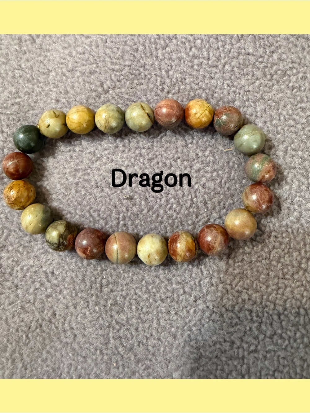 Dragon Stone Beaded Stretch Bracelet - Multicolor Earth Tones